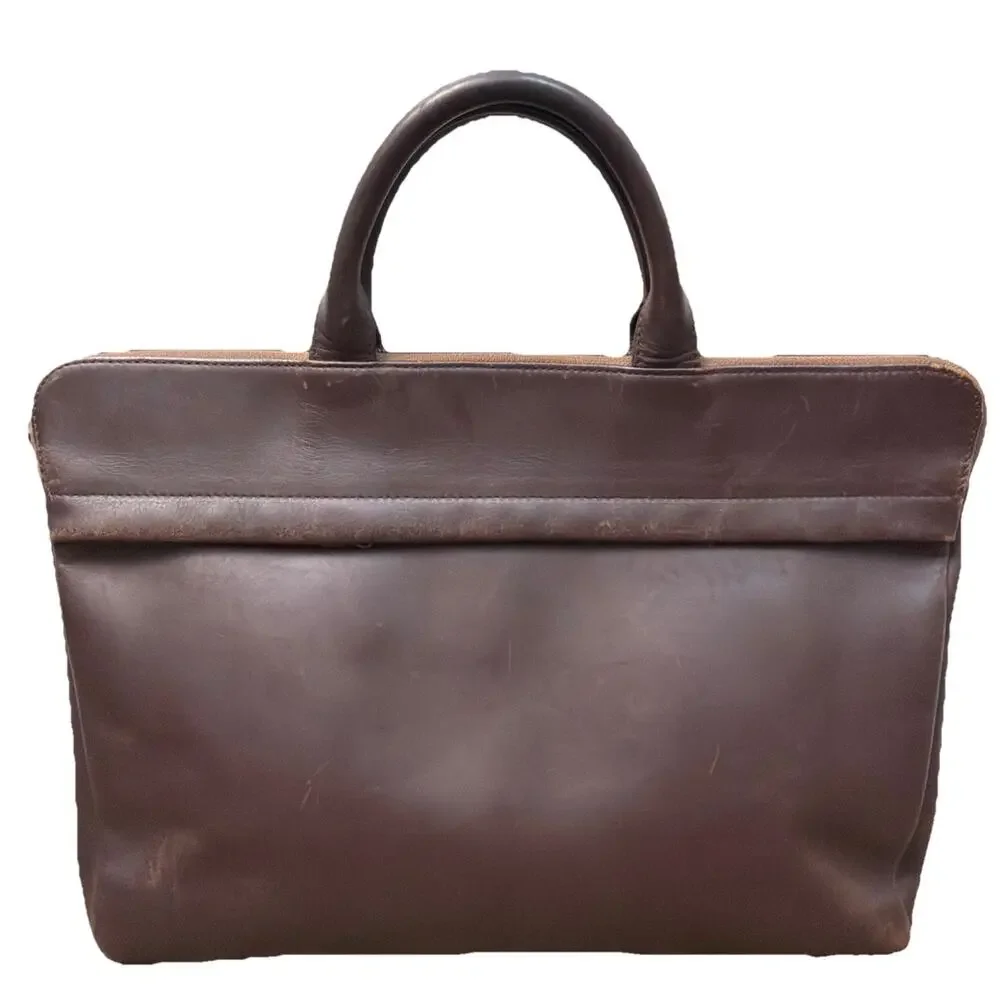 TRION 15 Inch Leather Bag‎ Choco Formal Office Classic Cowhide Pockets Travel